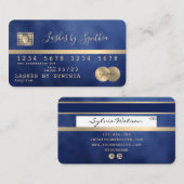 Visite Carte de crédit Styled Gold et Navy ajoutez votre (Devant / Derrière)