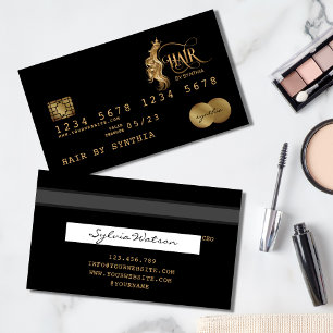 Visite Carte de crédit Styled Gold Hair Stylist