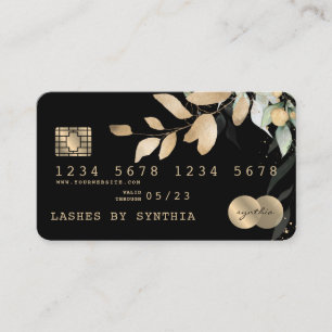 Visite Carte de crédit Styled Green Floral