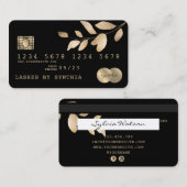 Visite Carte de crédit Styled Green Gold (Devant / Derrière)