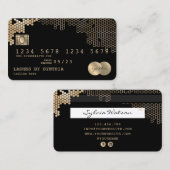 Visite Carte de crédit Styled or honeycomb féminin (Devant / Derrière)