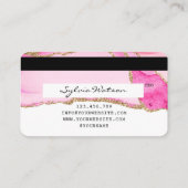 Visite Carte de crédit Styled Pink Agate Gold Maquillage (Dos)