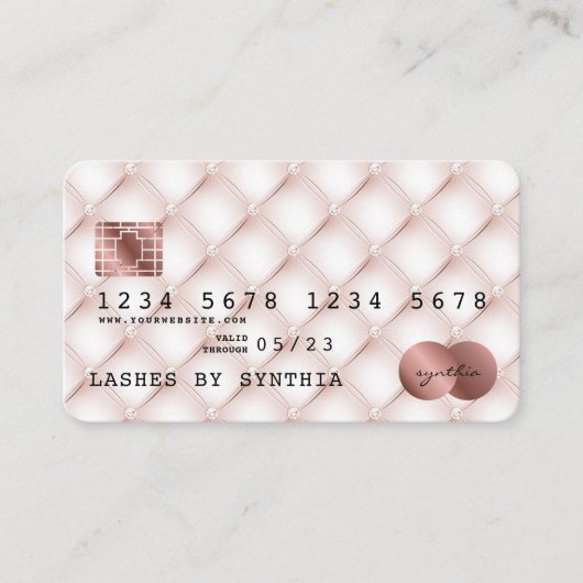 Visite Carte de crédit Styled Rose Gold (Devant)
