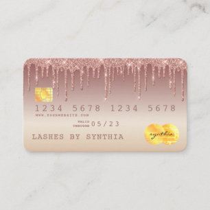 Visite Carte de crédit Styled Rose Gold Driving Gold