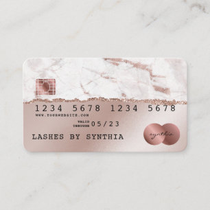Visite Carte de crédit Styled Rose Gold Driving Gold