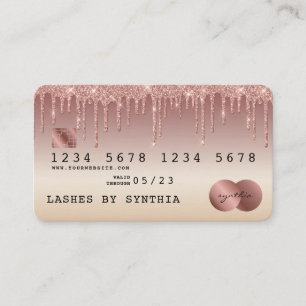 Visite Carte de crédit Styled Rose Gold Driving Gold