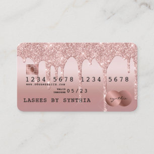 Visite Carte de crédit Styled Rose Gold Driving Gold