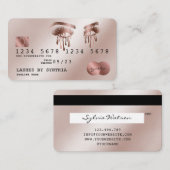 Visite Carte de crédit Styled Rose Gold Long Lash gouttes (Devant / Derrière)