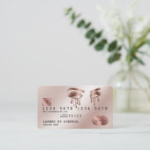 Visite Carte de crédit Styled Rose Gold Long Lash gouttes (Debout devant)