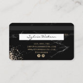 Visite Carte de crédit Stylisé noir marbre or (Dos)