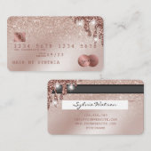 Visite Carte de crédit Stylisé Rose Gold Confetti (Devant / Derrière)