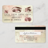 Visite Carte de crédit Stylisé Rose Gold Long Lashes Boke (Devant / Derrière)