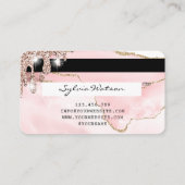 Visite Carte de crédit Stylisé rose rose rose Agate Rose  (Dos)