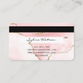 Visite Carte de crédit Stylisée rose vif Agate Longues ci (Dos)