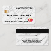 Visite Carte de crédit | Texture de marbre (Devant / Derrière)