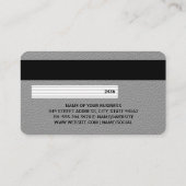 Visite Carte de crédit | Texture en cuir gris (Dos)