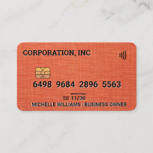 Visite Carte de crédit   Tissu de lin