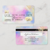 Visite Carte de crédit Unicorne aquarelle or splash (Devant / Derrière)