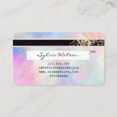 Visite Carte de crédit Unicorne aquarelle or splash (Dos)