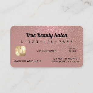 Visite Carte de crédit unique Rose Sparkly Gold Parties s