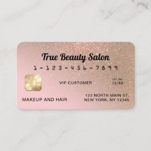 Visite Carte de crédit unique Sparkly Gold Pink Parties s