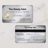 Visite Carte de crédit unique Sparkly Silver Parties scin (Devant / Derrière)