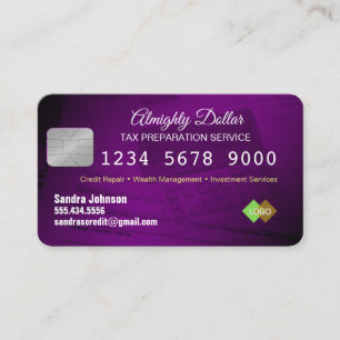 Visite Carte de crédit violet et argent