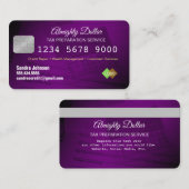 Visite Carte de crédit violet et argent (Devant / Derrière)