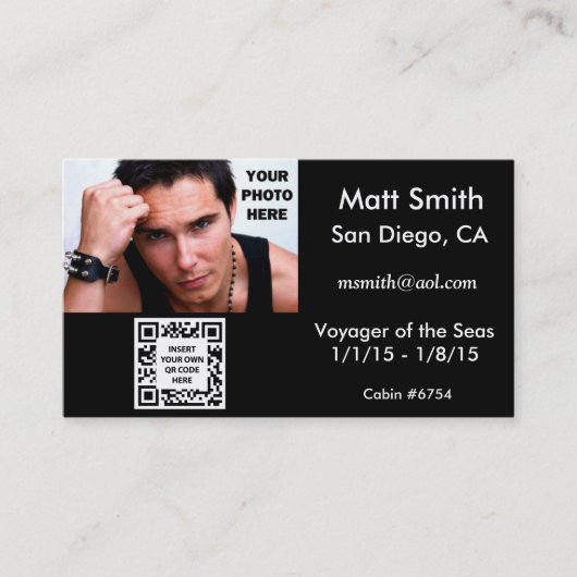 Visite Carte de croisière gay avec code QR (Devant)