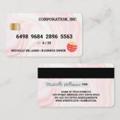 Visite Carte de débit en soie rose (Devant / Derrière)