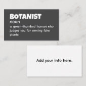 Visite Carte de définition du Plante écologiste (Devant / Derrière)