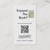 Visite Carte de demande d'avis de livre Code QR Auteur C (Devant)