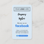 Visite Carte de demande d'avis Facebook avec logo et code (Dos)