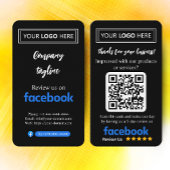 Visite Carte de demande d'avis Facebook avec logo et code