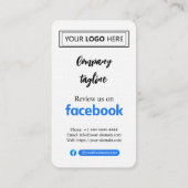 Visite Carte de demande d'avis Facebook avec logo et code (Dos)