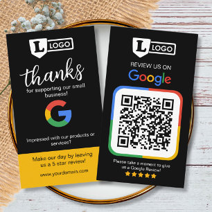 Visite Carte de demande d'avis Google avec logo