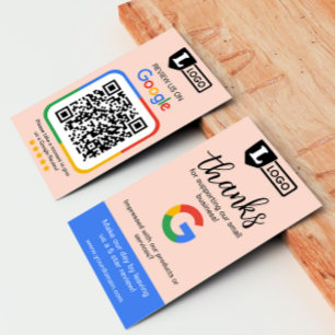Visite Carte de demande d'avis Google avec logo