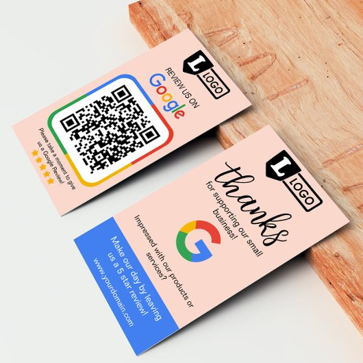 Visite Carte de demande d'avis Google avec logo