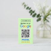 Visite Carte de demande d'avis Google avec logo et code Q (Debout devant)