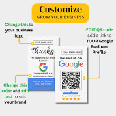 Visite Carte de demande d'avis Google avec logo et code Q