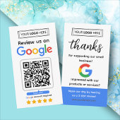 Visite Carte de demande d'avis Google avec logo et code Q