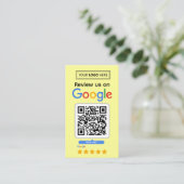 Visite Carte de demande d'avis Google avec logo et code Q (Debout devant)