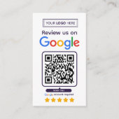 Visite Carte de demande d'avis Google avec logo et code Q (Devant)