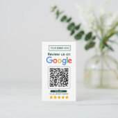 Visite Carte de demande d'avis Google avec logo et code Q (Debout devant)