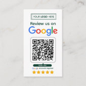 Visite Carte de demande d'avis Google avec logo et code Q (Devant)
