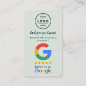Visite Carte de demande d'avis Google avec logo et QR Cod (Devant)