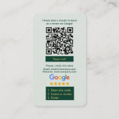 Visite Carte de demande d'avis Google avec logo et QR Cod (Dos)