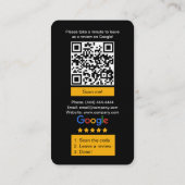 Visite Carte de demande d'avis Google avec logo et QR Cod (Dos)