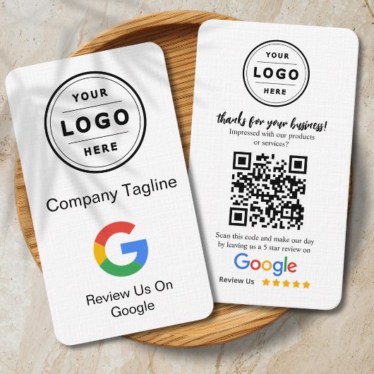 Visite Carte de demande d'avis Google avec logo et QR Cod