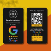 Visite Carte de demande d'avis Google avec logo et QR Cod